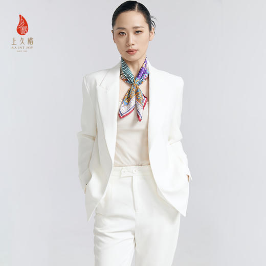 SAINTJOY/上久楷 女式真丝方巾  橙色 紫蓝色 衍生  FJS24015 商品图6