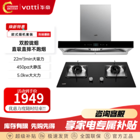 IBF艾博菲华帝;VATTIV家用抽油烟机双腔大吸力E6060大火力烟灶套装顶吸欧式吸烟机_E60608T201猛火灶5.0kw_天然气【K】