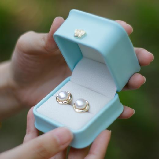 源头直采精挑级！耳钉&耳钩 馒头珠 淡水6-10mm 强光微微生长纹(下单5天左右发货) 商品图2