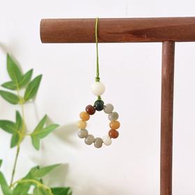 【敦煌色·多宝莲花菩提根挂件】檀木手机指环扣 手机挂绳挂链u盘挂饰男女款手机环指扣挂件