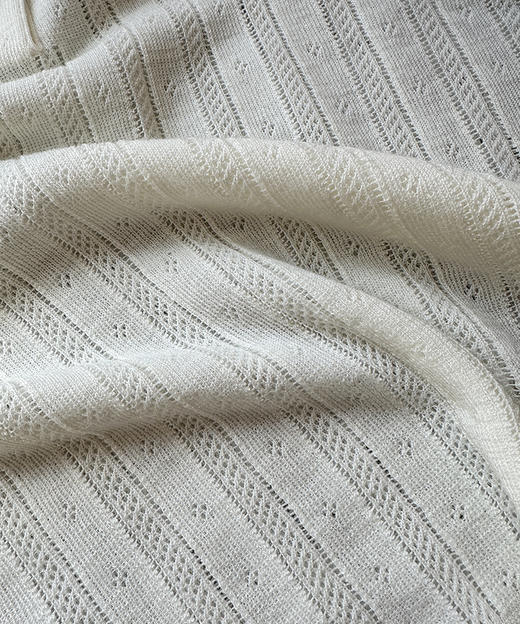 现货 THS-限时 缪家 翻领天丝羊毛针织镂空短袖上衣 2色 BH2597 商品图13