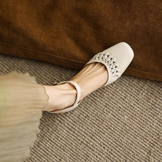 手工女鞋夏季透气编织百搭粗跟真皮凉鞋2025新款很软镂空3CM 商品图4