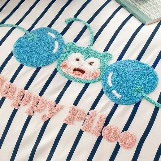 ³ 【匹鲁重工刺绣款全棉三/四件套】新疆长绒棉 设计师款万针刺绣 床笠&床单可选 XN03-CRMM-PL 商品图5