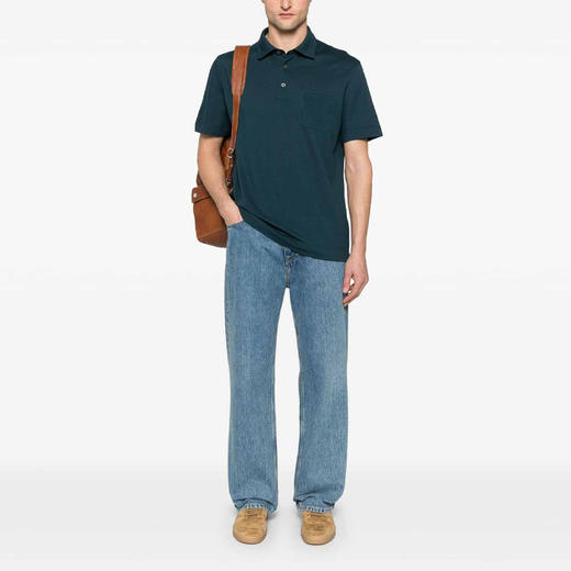 ZEGNA 杰尼亚 男士棉质短袖polo衫 蓝色 UF392A9 F752 T09 商品图2