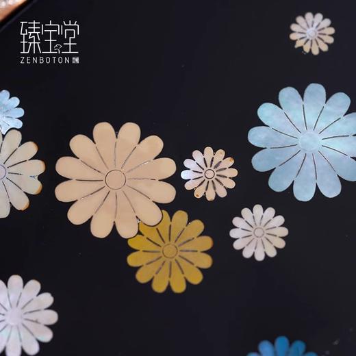 臻宝堂大漆茶盘纯手工镶铜雕刻干泡茶台中式壶承原创小型漆器茶具傲世345*140*10mm 商品图3