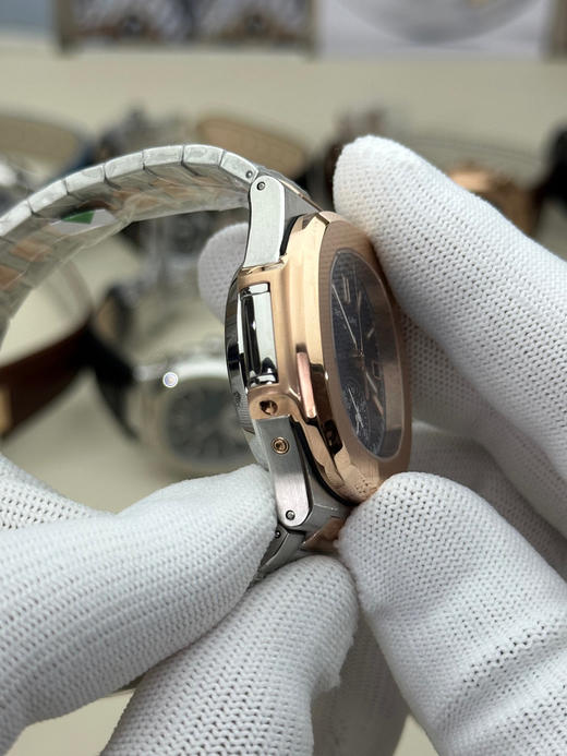 3K厂V3升级版薄薄薄！真功能，真小秒！百达翡丽鹦鹉螺5980多功能计时腕表【表壳】腕表尺寸40.5毫米，厚度为全网最薄仅13.5毫米，同正品一致的枕型表壳采用正面拉丝‼️‼️ 商品图3