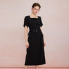 QF843斯尔丽25夏季新款法式浪漫U型领直身中长高雅白领小礼服连衣裙 商品缩略图0