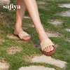 Safiya/索菲娅2025波西米亚编织时尚方头外穿百搭平底一字拖SFD2110370 商品缩略图2