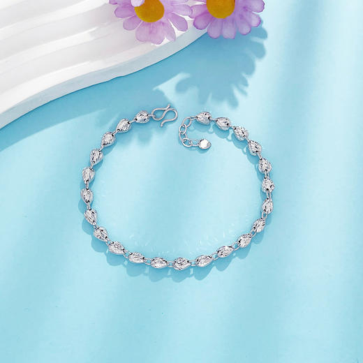 【限时8.8折】PT950 #复古风 【国际铂金协会】铂金空心双面车花古风优雅水滴调节手链(ACPTSL00016)预售产品下单后不退款不退货不换货不补差价)预售产品下单后不退款不退货不换货不补差价 商品图2