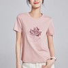 【自】全新升级【铂金会员109/天猫149/差价40】(03059) 洛诗琳枫叶珠片刺绣短袖T恤新款宽松显瘦圆领丝光棉半袖上衣 商品缩略图0