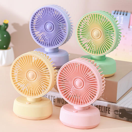 【降温利器❗️可充电桌面小风扇】静享清凉，支持倾斜角度，全方位仰角持续为您送风！夏日两档调速台式小风扇USB电风扇 商品图1