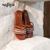 Safiya/索菲娅2025露趾民族风编织复古方头休闲百搭平底凉拖SFD2110366 商品缩略图6