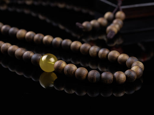 XY0300沉香+翡翠南红蜜蜡双圈 商品图4