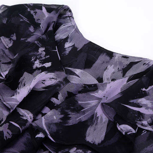 QF253斯尔丽2025夏季新款烂漫印花宽松时尚上衣手工盘花领花亦可腰带 商品图7