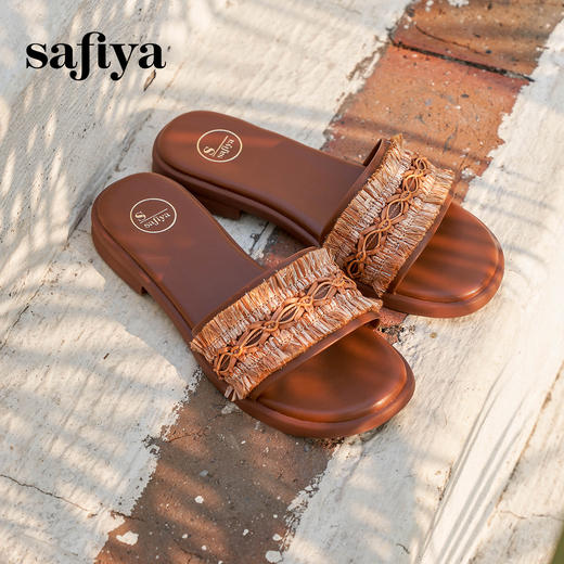 Safiya/索菲娅2025海边沙滩舒适露趾外穿休闲百搭平底一字拖鞋SFD2110M69/SFD2110369 商品图5