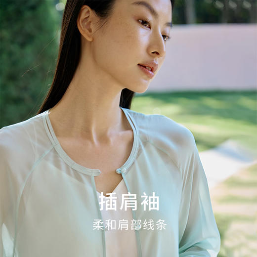 真丝乔其外套女100%桑蚕丝新中式纯色简约开衫轻薄上衣金三塔  YSFFB704 商品图2