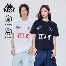 Kappa卡帕背靠背2025新款夏季运动t恤男女款休闲纯棉短袖透气上衣KPCJBTD16
