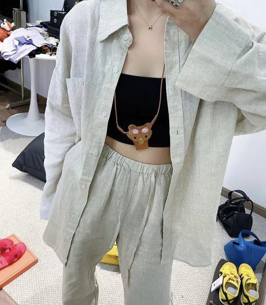 重磅推荐！亚麻套装   进口法麻  宽松廓形衬衫/松紧抽绳阔腿裤  通勤度假皆可 商品图1