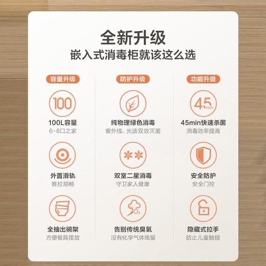 IBF艾博菲万和（Vanward）消毒柜_家用嵌入式_二星级母婴消毒_100L双层大容量_餐具碗筷茶具婴儿奶瓶消毒_ZTD100Q-D5_二星级_100L_母婴消毒【K】 商品图1