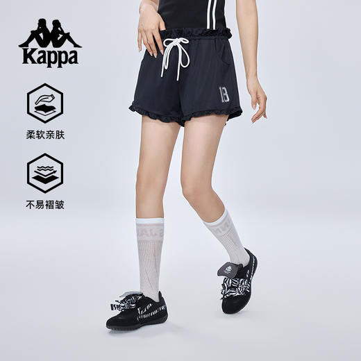 Kappa卡帕背靠背2025新款夏季运动短裤女士户外美式高腰三分裤女KPDJBDY10 商品图0