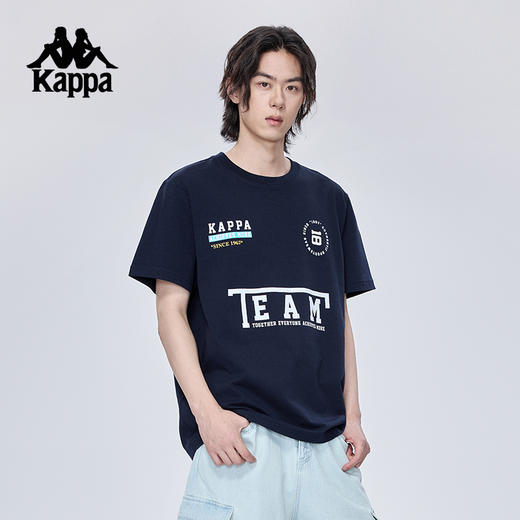 Kappa卡帕背靠背2025新款夏季运动t恤男女款休闲纯棉短袖透气上衣KPCJBTD16 商品图2