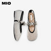 MIO米奥单鞋女钻饰透气甜酷渔夫鞋一字带平底玛丽珍M254452603 商品缩略图3