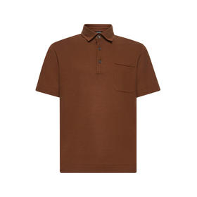 ZEGNA 杰尼亚 男士棉质珠地网眼短袖polo衫 棕色 UF392A9 F752 N05