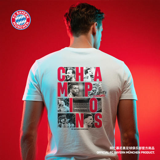 【官方正版】拜仁慕尼黑足球俱乐部丨纪念群像T恤夏季透气休闲短袖球员头像 商品图3