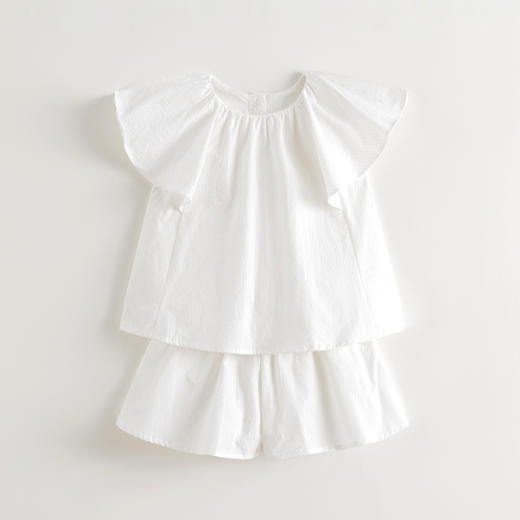 【马克珍妮 法式】女童荷叶边飞袖短袖套装2件套夏装新款250003 商品图2