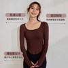 跃牌【欲动春风】系列 瑜伽服女运动T恤带胸垫修身透气健身长袖U领上衣52563 商品缩略图2