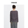 VIMAGE纬漫纪百搭慵懒风空调罩衫薄款宽松针织衫T恤2025春季新款V2301927 商品缩略图5