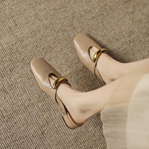 手工女鞋一字带半拖鞋女款2025新款爆款3CM洋气百搭穆勒鞋夏 商品图4