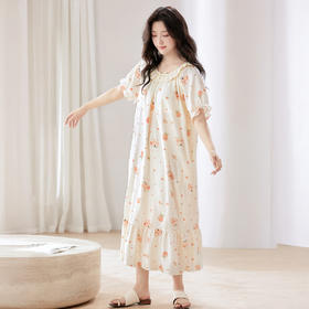 牧棉儿 新中式免Bra云朵棉家居服系列 睡裙/盘扣/翻领 亲肤舒适 多款可选