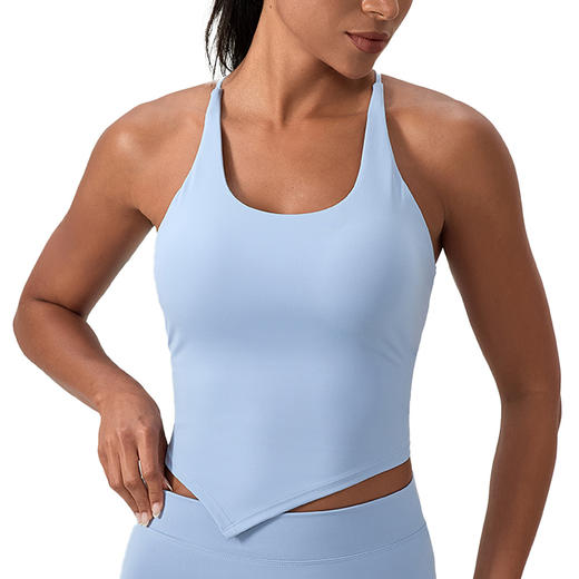 跃牌【欲动春风】系列 瑜伽运动背心带胸垫女透气裸感瑜伽上衣跑步健身背心52173 商品图4