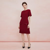 QF844斯尔丽25新款直身短款小个子下摆压褶百搭圆领显高显瘦连衣裙 商品缩略图3