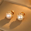 雀说法式复古锆石珍珠耳钉女轻奢高级感气质百搭耳环AL0941 商品缩略图0