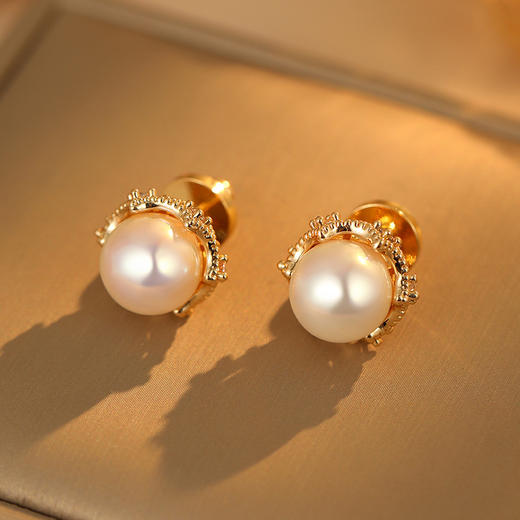 雀说法式复古锆石珍珠耳钉女轻奢高级感气质百搭耳环AL0941 商品图0