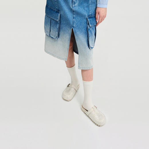 lost in echo2025春夏新款仿麂皮手工烫钻玛丽珍勃肯拖鞋一脚蹬女 商品图4