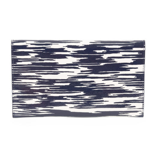 190041730834 汤丽柏琦Tory Burch 女士时尚潮流拼接金色LOGO牛皮多卡位金属扣信封包钱包（长约22cm 高约13cm） 商品图1