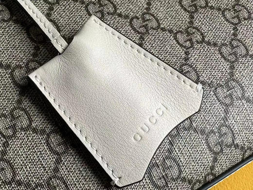 夏季特惠💰1050 原单古驰【原厂皮】米色和乌木色GG 女士挎包 Supreme帆布795113 商品图5