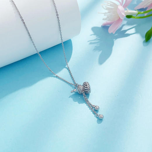 【线上铂金馆】PT950 #葫芦 #招财纳福 铂金空心调节福禄双至小金珠流苏金丝葫芦套链(PTTL00062)预售产品下单后不退款不退货不换货不补差价) 商品图1