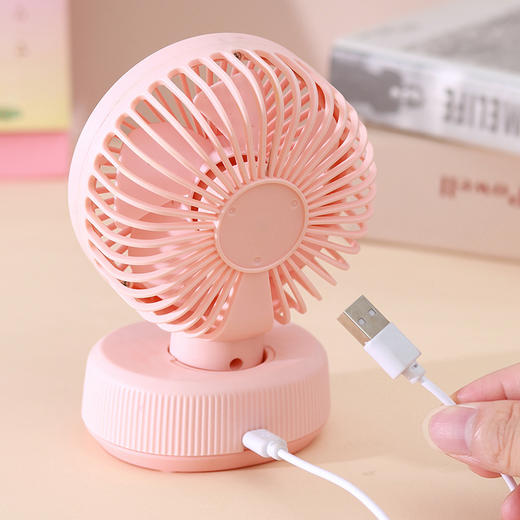 【降温利器❗️可充电桌面小风扇】静享清凉，支持倾斜角度，全方位仰角持续为您送风！夏日两档调速台式小风扇USB电风扇 商品图3