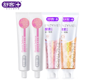 舒客 酵素樱花120g+蜜桃120g+防蛀固齿280g 美白牙齿 含氟防蛀（新老包装随机发）