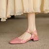 手工女鞋夏季透气编织百搭粗跟真皮凉鞋2025新款很软镂空3CM 商品缩略图3