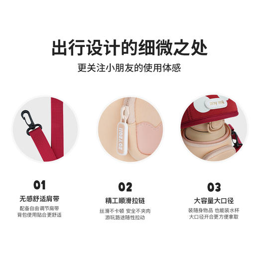 zoyzoii  B39 儿童蘑菇斜挎包 儿童斜挎包女童包包宝宝外出旅游小背包小孩可爱腰包男童2-6岁 商品图3