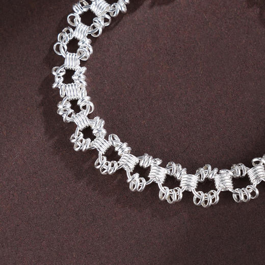 子佩集S990银【清韵雅颂】手链【MXSL009】纯银钱串腰缠万贯小圆环可转动盘缠盘缠2504 商品图3