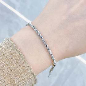 【限时8.8折】【线上铂金馆】PT950 铂金空心调节转运金珠间款手链（内里为铂金链）(PTSL00042)预售产品下单后不退款不退货不换货不补差价)