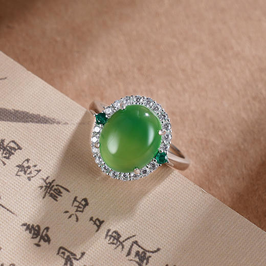子佩集S925银【翠凝】戒指【JZ016032】纯银绿玉髓2504 商品图2