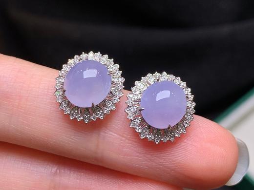 蛋面翡翠耳钉 商品图2