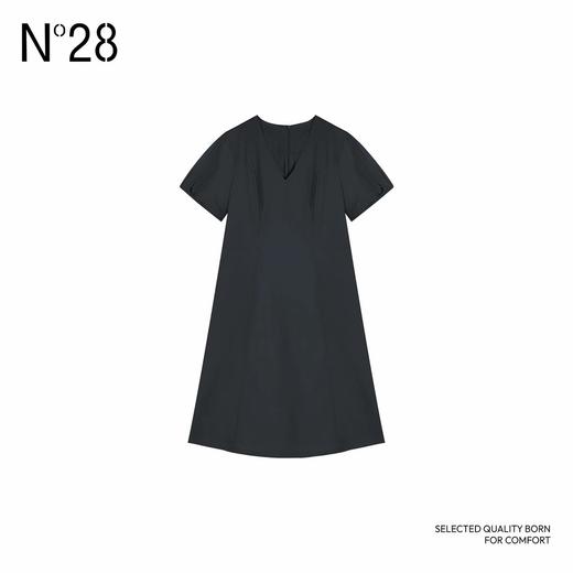 N°28 '瘦瘦裙’2025夏时尚设计师欧若风V领连衣裙休闲宽松气质通勤中长裙子885241L516 商品图3